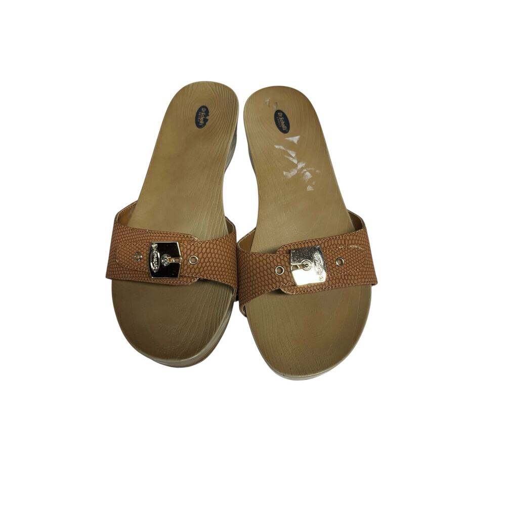 Dr. Scholl's Shoes Women's Classic Sandal Faux Wood Slide Sandal 9M - Picture 2 of 6